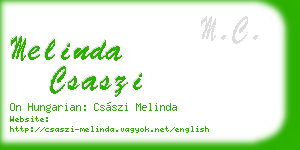 melinda csaszi business card